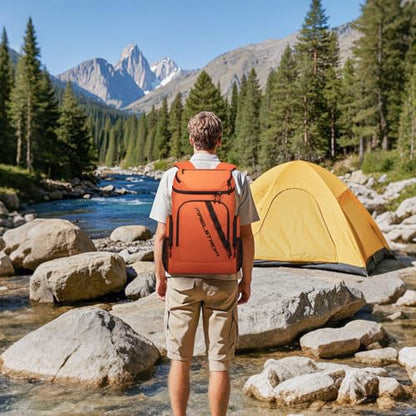 Maelstrom Backpack Cooler,36 Can Cooler Backpack,Soft Cooler Bag Insulated Leakproof,Lightweight Ice Chest Backpack,Travel Cooler Lunch Backpack for Camping,Hiking,Beach - color: Orange