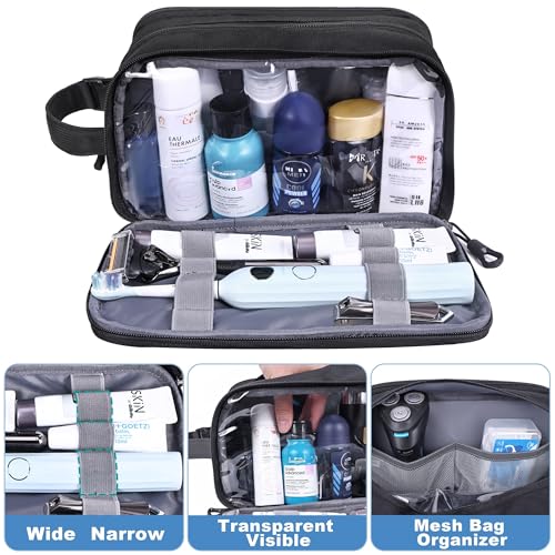 HILOMON Men's Toiletry Bag, Tactical Inspired Hygiene Shaving Bath Shower Grooming Toiletries Bag for Men Water-resistant Dop Kits for Travel