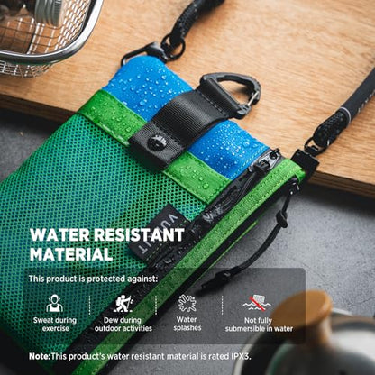 VULKIT RFID Blocking Travel Wallet for Men Women, Water Resistant Passport & Phone Holder with Detachable Lanyard and Key Ring, Lightweight Zipper Travel Wallet - color: Green