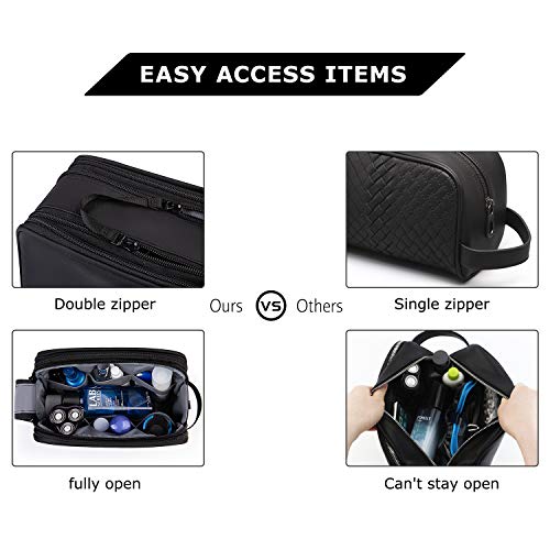 BAGSMART Toiletry Bag for Men, Travel Toiletry Organizer Dopp Kit Water-resistant Shaving Bag for Toiletries Accessories, Door Room Essentials, Black-medium - color: Black, size: Medium