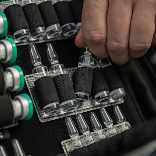 M-Tac Modular Ampoule Organizer Insert | Tactical Insert with Elastic Loops & Loop Velcro Backing | Fits Medical Kits & Backpacks, 5 Slot - color: Black, size: 5 ml