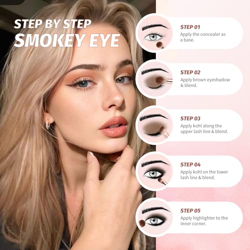 docolor Double Sided Makeup Brushes, 6Pcs Double Ended Eyeshadow Brush Set Professional Eye Makeup Brushes Set Foundation Eyeshadow Blending Eyebrow Travel Make Up Brushes Kits - color: Pink