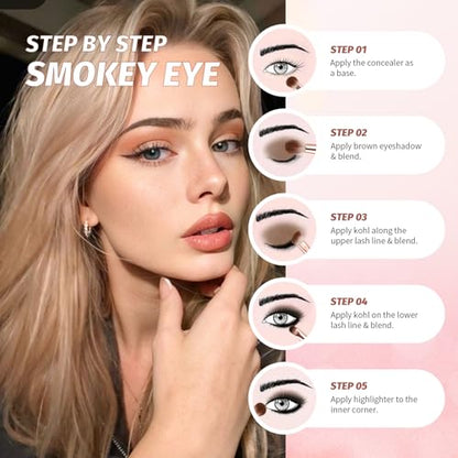 docolor Double Sided Makeup Brushes, 6Pcs Double Ended Eyeshadow Brush Set Professional Eye Makeup Brushes Set Foundation Eyeshadow Blending Eyebrow Travel Make Up Brushes Kits - color: Pink