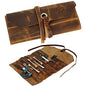 Leather Tool Roll Up Pouch - Leather Tool Wrench Roll/Chisel Bag by Rustic Town - style: 10 Slots(medium)