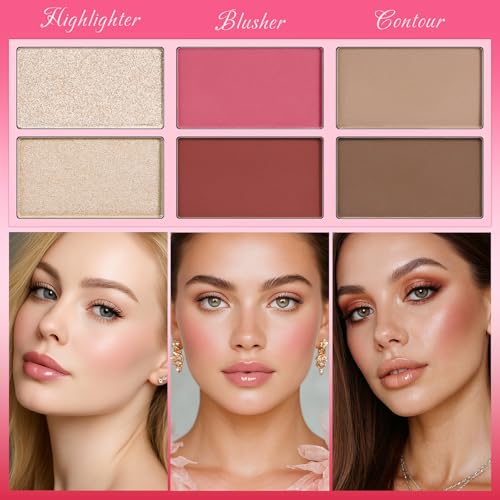UCANBE Pretty All Set Eyeshadow Palette Pro 86 Colors Holiday Makeup Kit, Matte Shimmer Glitter Eye Shadows Highlighter Blush Contour All-in-One Make Up Pallet Christmas Valentines Gift Set - color: Palette D