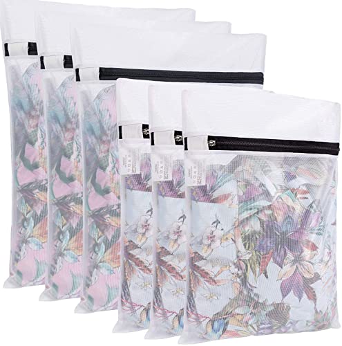 BAGAIL Laundry Bags Mesh Wash Bag for Intimates Lingerie and Delicates,6Pcs(3L,3M) - color: Pearl White-Fine Mesh, size: 3L,3M