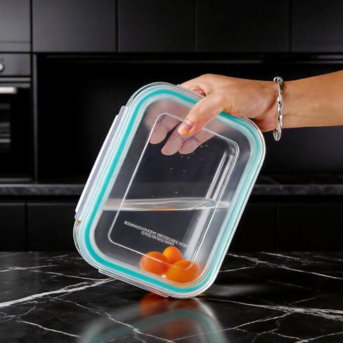 Liuruiyu Glass Food Storage Containers with Lids, 8 Pack Meal Prep Containers, Airtight Bento Boxes with Leak Proof Locking for Microwave, Oven, Freezer and Dishwasher, BPA Free（5oz to 36oz） - color: 8 Pack-(5-35oz)