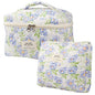 NATINSA Cute Makeup Bag for Women(2 Pcs), Travel Cosmetic Bags, Quilted Coquette Aesthetic Floral Toiletry Organizer Bag (Blue Flower) - color: Blue Flower