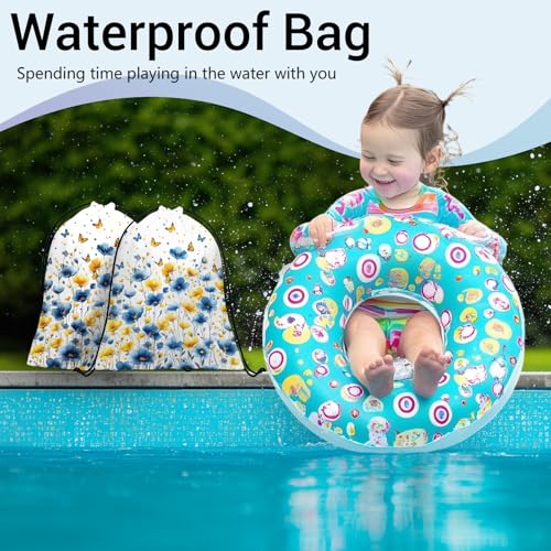 Flowers Small Gymnastics Grip Bag Butterfly Lightweight Travel Drawstring Bag - color: Blue Yellow Flowers, size: 12"(H)*9.25"(W)