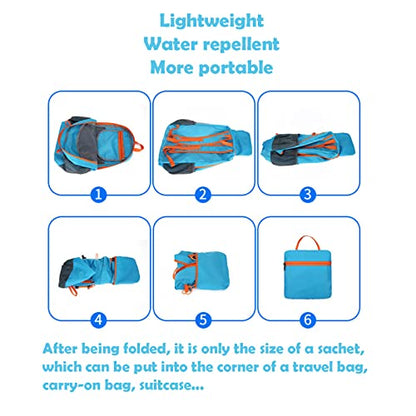 Lywencom Hiking Backpack,20L sports lightweight folding waterproof ultra-light backpack suitable for outdoor camping picnic(blue), LW026 - color: Blue
