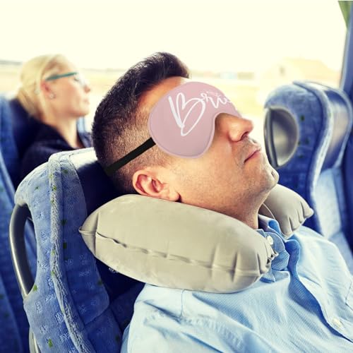 Bride Silk Eye Mask for Sleeping, Bride Eye Mask,Bridal Shower Gifts Blindfold Adjustable Strap Night Sleep Mask for Bride Groom, Engagement Wedding Gifts Sleeping Mask Eye Cover - color: Pink Bride