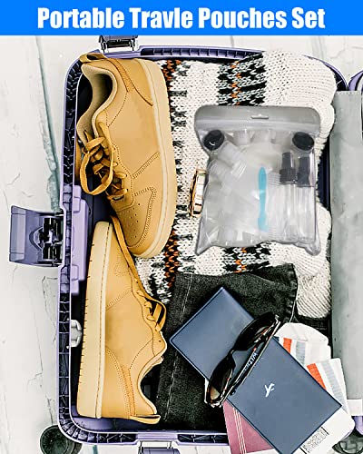 SEQUHITKU 17 Pack Travel Pouches for Toiletries,TSA Approved,Portable Containers,Stand Up Pouch,Refillable Travel Accessories for Shampoo Conditioner Lotion Soap Liquids (A-17pcs) - size: A-17pcs