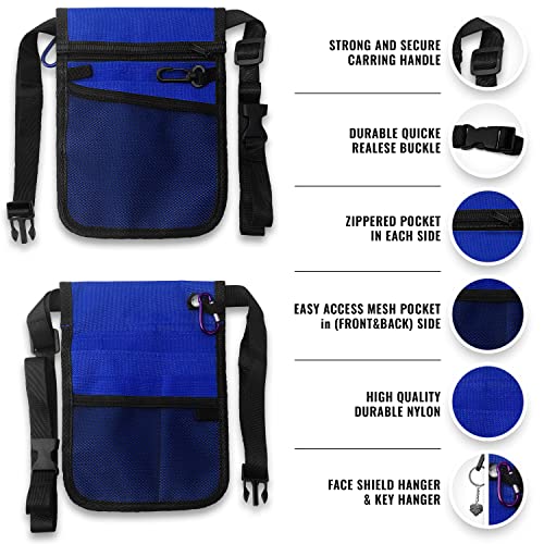 ASA TECHMED Nurse Utility Belt – Complete Medical Belt Utility Kit, Pro Pack Pocket Organizer Pouch Hip Bag for EMT, CNA, NP, PA, Student, Blue - color: Blue