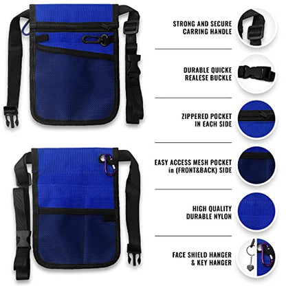 ASA TECHMED Nurse Utility Belt – Complete Medical Belt Utility Kit, Pro Pack Pocket Organizer Pouch Hip Bag for EMT, CNA, NP, PA, Student, Blue - color: Blue