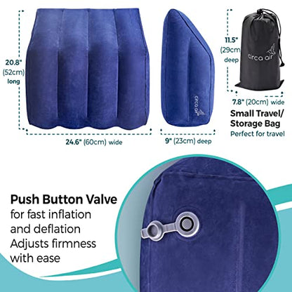 Circa Air Inflatable Leg Elevation Pillows for Swelling and Edema Relief, Travel Wedge Pillow for Legs, Foot Ankle Knee and Lower Back Pain Support, After Surgery Products