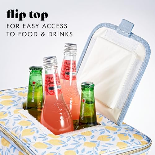 Fit & Fresh, 24-Can Soft Cooler Bag Insulated Leak-Resistant, Portable Soft Cooler, Large Cooler, Soft Sided Cooler Bag, Travel Cooler, Lemon Vines - color: Lemon Vines