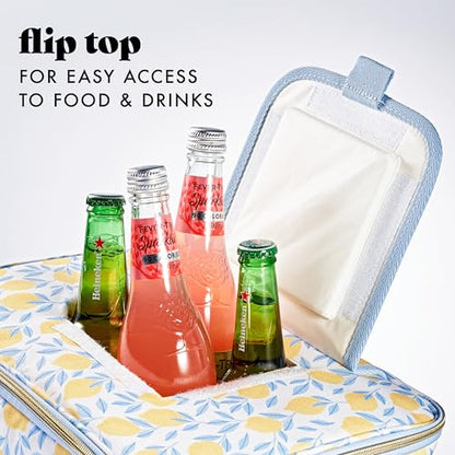 Fit & Fresh, 24-Can Soft Cooler Bag Insulated Leak-Resistant, Portable Soft Cooler, Large Cooler, Soft Sided Cooler Bag, Travel Cooler, Lemon Vines - color: Lemon Vines