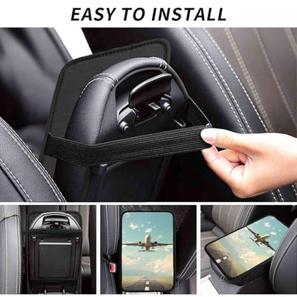 Airplane Printed Auto Center Console Cover, Universal Waterproof Car Armrest Box Pad, Car Interior Accessories,Car Armrest Seat Box Cover Protector for Most Vehicle SUV Truck Car