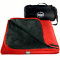 DOWN UNDER OUTDOORS Large Waterproof Windproof Extra Thick 350 GSM Quilted Fleece, or Sherpa Stadium Blanket - color: Red