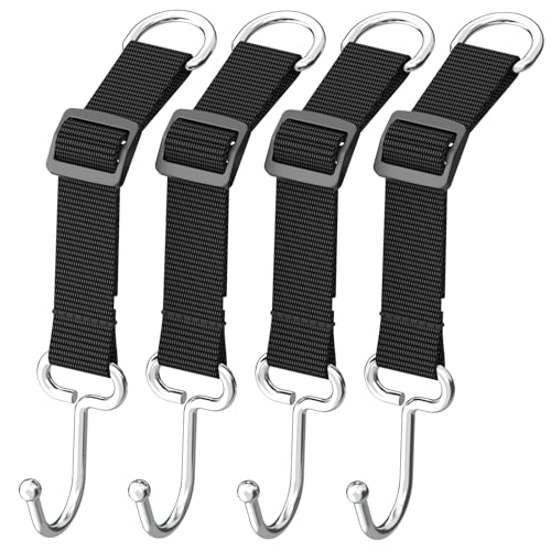 Car Headrest Hooks for Purse and Bags, 4 Pack | Adjustable Back Seat Hanger, Metal Heavy Duty, 100 lbs Capacity, Purse Holder - style: D4