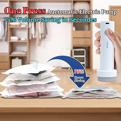 Vacuum Sealing Bags for Clothing Travel,Space Saver Vacuum Storage Bags with Air Pump,Compression Packing for Luggage and Clothes Travel (9 Combo Bags+Electric Pump) - size: 9 Combo Bags+Electric Pump