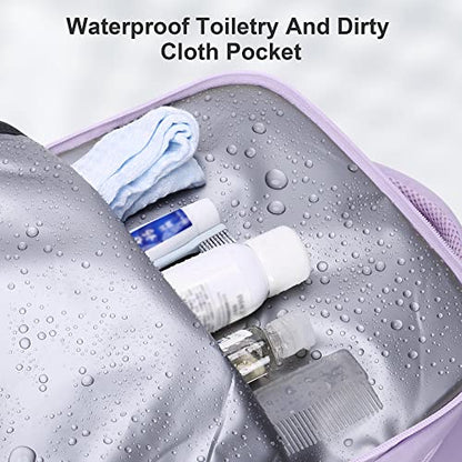 HOMIEE Travel Laptop Backpack for Men Women, Personal Item Carry On Bag, Dry Wet Separation, Weekender Business Hiking Camping College Bag, Mochila de Viaje, Purple - color: Purple, size: X-Large