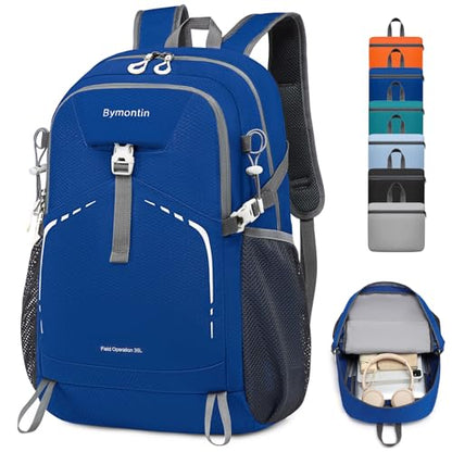 45L Lightweight Packable Backpack – Durable Foldable Daypack for Travel, Hiking, and Gym (Blue) - color: 45l-blue
