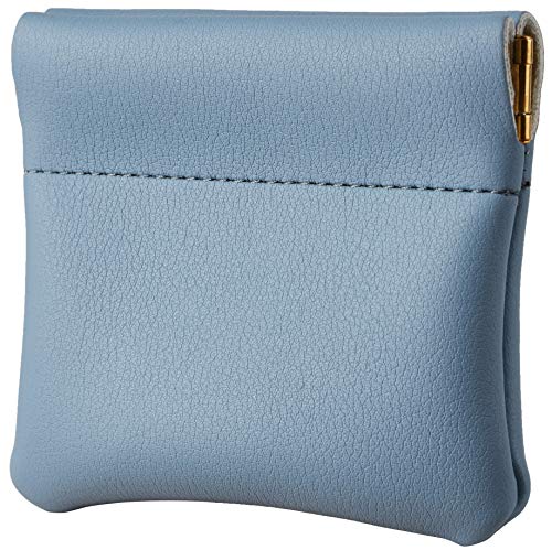 Travelambo Leather Squeeze Coin Purse Pouch Change Holder For Men & Women - color: Access Blue Classic