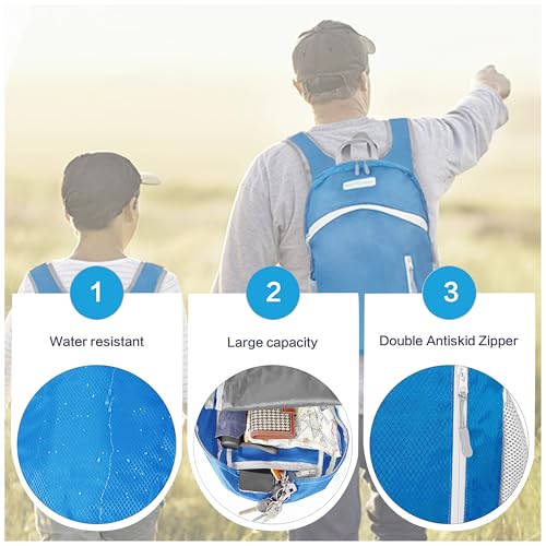 35L Foldable Waterproof Backpack For Outdoor Sports Travel Inside Wet Clothes Compartment Packable For Multiple - color: 1blue