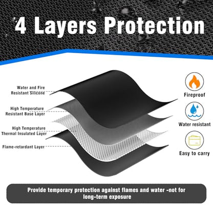 5pcs Fireproof Zipper Bags, A4 Zipper Pouches for Organizing Storage, Water-Resistant Document Bags(13.5"x10"), Letter Size, File Bags for Home, Office, School, Travel, Cash, Passport, Black