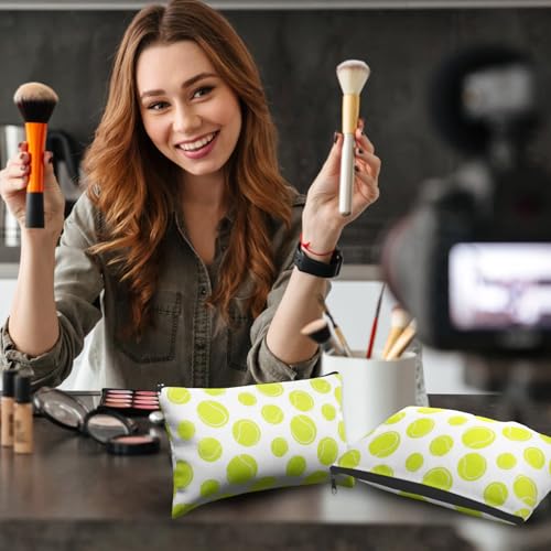 Eccliy 20 Pcs Tennis Makeup Bags Bulk Sport Team Gifts Tennis Cosmetic Bag Accessories for Women Toiletry Zipper Pouch Travel Canvas Gifts Stuff for Party Team Players Lover - size: 8 x 5 Inch, style: Tennis