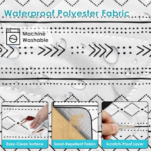 Waterproof Picnic Outdoor Blanket, 79" x 59" Sandproof Foldable Large Picnic Blanket for Beach, Camping, Park, Travel, Concert, Great Gift for Families and Couples (Simple Lines) - color: Simple Lines 03