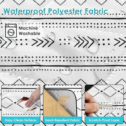 Waterproof Picnic Outdoor Blanket, 79" x 59" Sandproof Foldable Large Picnic Blanket for Beach, Camping, Park, Travel, Concert, Great Gift for Families and Couples (Simple Lines) - color: Simple Lines 03