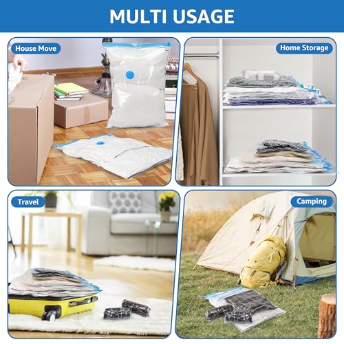Simple Deluxe Vacuum Storage Bags 20 Pack, Space Saver Bags with Hand Pump, Vacuum Seal Bags for Clothing Travel, Comforters, Blankets, Bedding, Pillows (4 Jumbo/4 Large/4 Medium/4 Small/4 Roll M) - size: 20 Combo