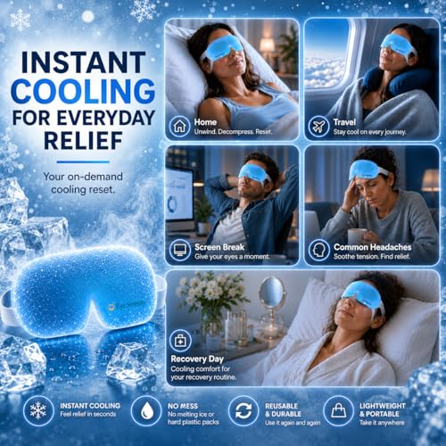 Lure Essentials Eye Serenity CHILL Self Cooling Eye Mask for Sleeping, Cooling Eye Patches for Dark Circles and Puffy Eyes, Cold Compress, Spa Relaxation and Self-care Gifts for Women & Men - color: CHILL Eye Mask 15 Pack, size: 15 Eye Masks