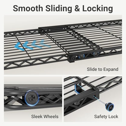 VIPEK X1 Expandable Clothes Rack Heavy Duty Adjustable from 2' to 3'5" with Adjustable Shelves and Hanger Rods, Reach-in & Walk-in Closets Metal Garment Racks Portable Closet, Black - color: Black, size: X1