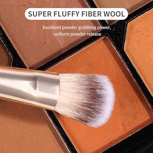 MAANGE 13 PCS Makeup Brushes Professional Make Up Brushes Premium Synthetic Powder Concealers Brushes Travel Makeup Brush Set with Case (Champagne) - color: Champagne