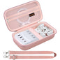 Canboc Carrying Case for Ceptics Universal Travel Adapter Kit, World Travel Adapter Kit Box with Removable Shoulder Strap, Zipper Mesh Bag fit USB Cable, Rose Gold (Case Only) - color: Rose Gold+Rose Gold