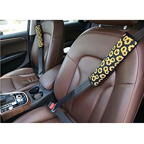 Amzbeauty Leopard Car Seat Belt Pads Cover Universal Soft Strap Shoulder Pad Fit Most Auto Truck, SUV, Airplane