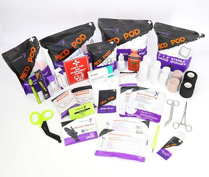 Lightning X Products Lightning X Mid-Sized First Responder EMT Bag | LXMB25 Fully Stocked Aid Kit w/ 200+ BLS Supplies - Black - color: Black