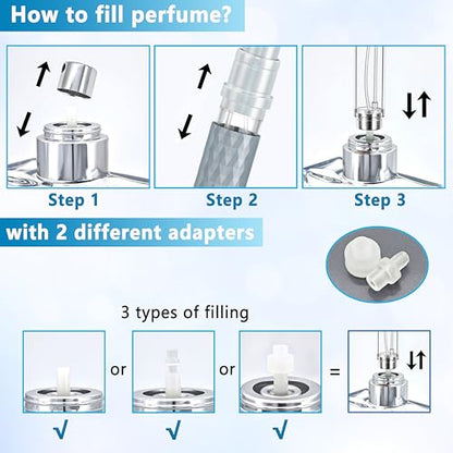Travel Perfume Atomizer Bottle Refillable - 5ml Leakproof Fragrances Perfume Atomizer, Portable Perfume Sprayer, Perfume Refillable Bottle for Traveling (Gray) - color: Gray
