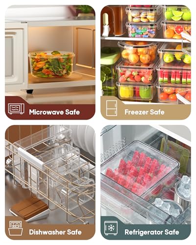 70 PCS Food Storage Containers with Lids Airtight, (35 Lids & 35 Containers) Leak proof Containers Set for Kitchen, Meal Prep, BPA-Free, PVC-Free Plastic, Microwave/Dishwasher Safe, Extra Labels & Pen - color: 70 PCS