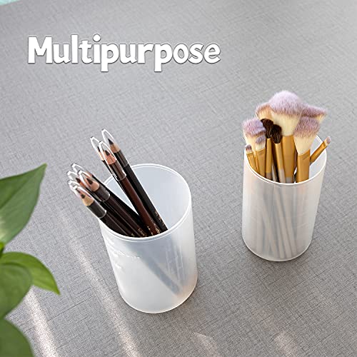 OCHEAL 2 Pack Transparent Plastic Makeup Brush Holders, Dual Use, Lightweight, Spacious - color: Plastic Clear-2pcs