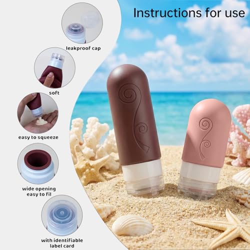 vodvob 16 Pack Travel Bottles Set for Toiletries, TSA Approved Travel Containers Leak Proof Silicone Squeezable Travel Accessories 2oz 3oz for Shampoo Conditioner Lotion Body Wash (BPA Free) (pink) - color: pink