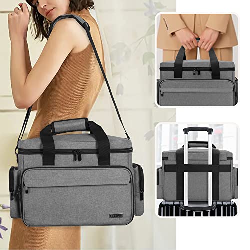 BAFASO Large Makeup Bag with 2 Removable Pouches and Detachable Dividers, Multifunctional Toiletry Bag Cosmetic Bag to Keep Makeup and Hair Supplies (Patent Pending), Gray - color: Gray