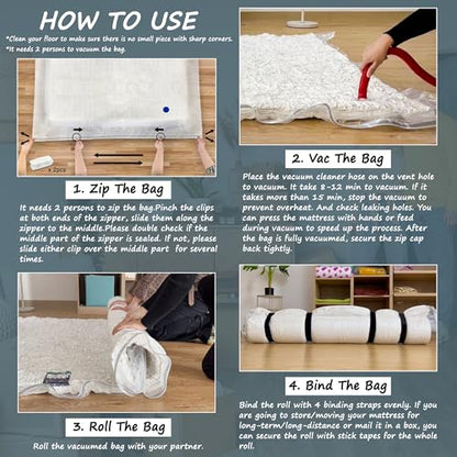 Vacuum Mattress Bag for Memory Foam and Latex - Sealed for Easy Movement, Transport and Storage (King/California King) - size: King/ Cal King