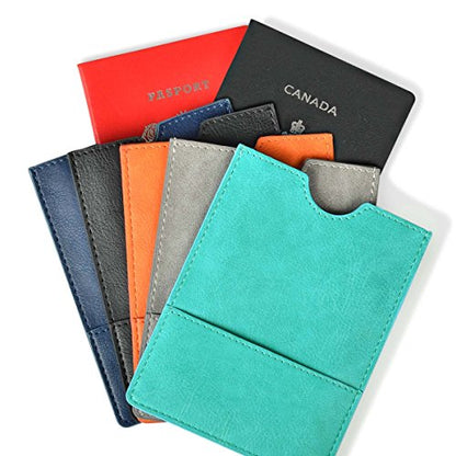 XEYOU Passport Holder Cover - Ultra Slim Premium Vegan Leather Travel Wallet Case Cover - color: Dark Blue