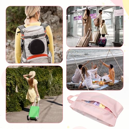 3 PCS Travel Underwear Organizer Bag with Zip, Mini Compression Travel Socks Storage Bag, Portable Packing Pouch for Traveling Underpants Lingerie Luggage Ties Cosmetics Accessories