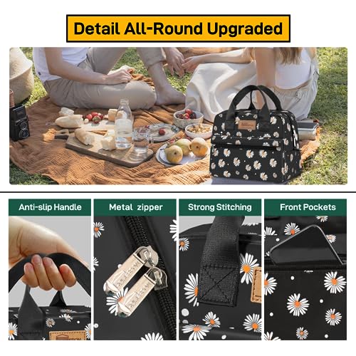 HOMESPON Insulated Lunch Bag for Women Men Lunch Box Cooler Lunch Tote for Work Picnic (Daisy) - color: Daisy