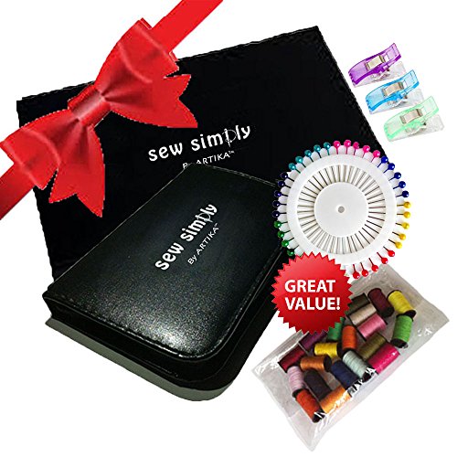 ARTIKA Sewing Kit for Adults and Kids (142 PCS) - Small Beginner Set w/Multicolor Thread, Needles, Scissors, Thimble & Clips - Emergency Repair and Travel Kits - Sewing Accessories and Supplies - style: Sewing kit 142 PCS